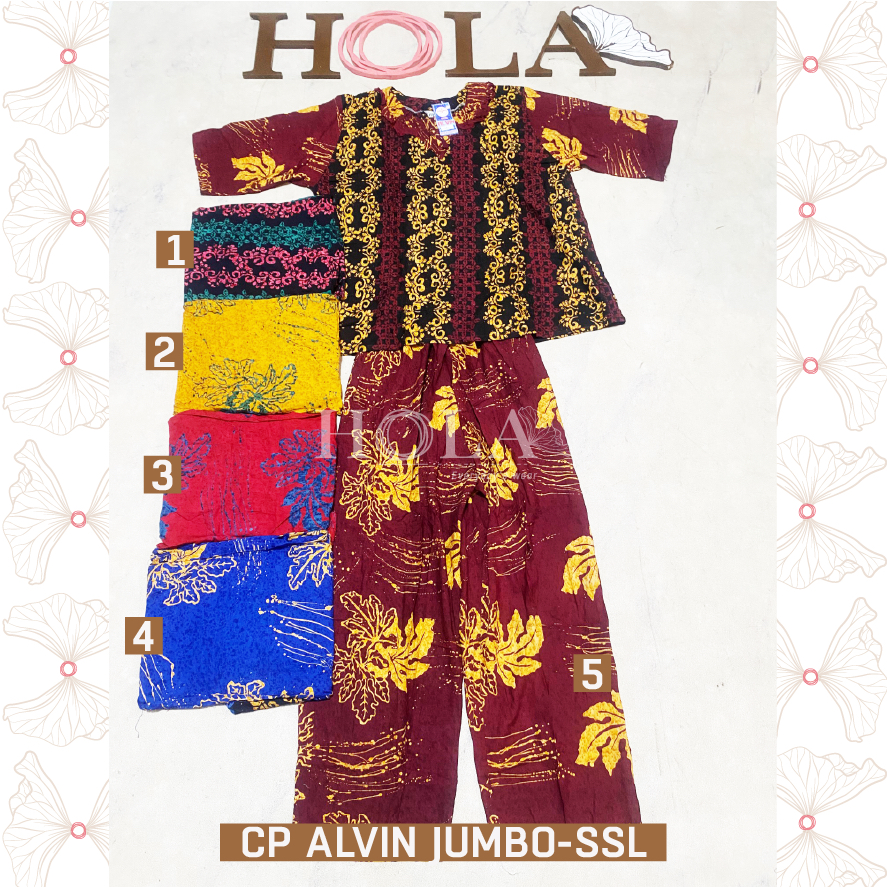 HOLA_FASH | A-Setelan Alvin Jumbo tangan 3/4 , Setelan Batik halus
