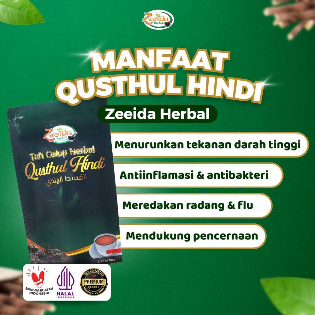 Qusthul Hindi Zeeida (Teh, Kapsul, Serbuk dan Plus sambiloto)