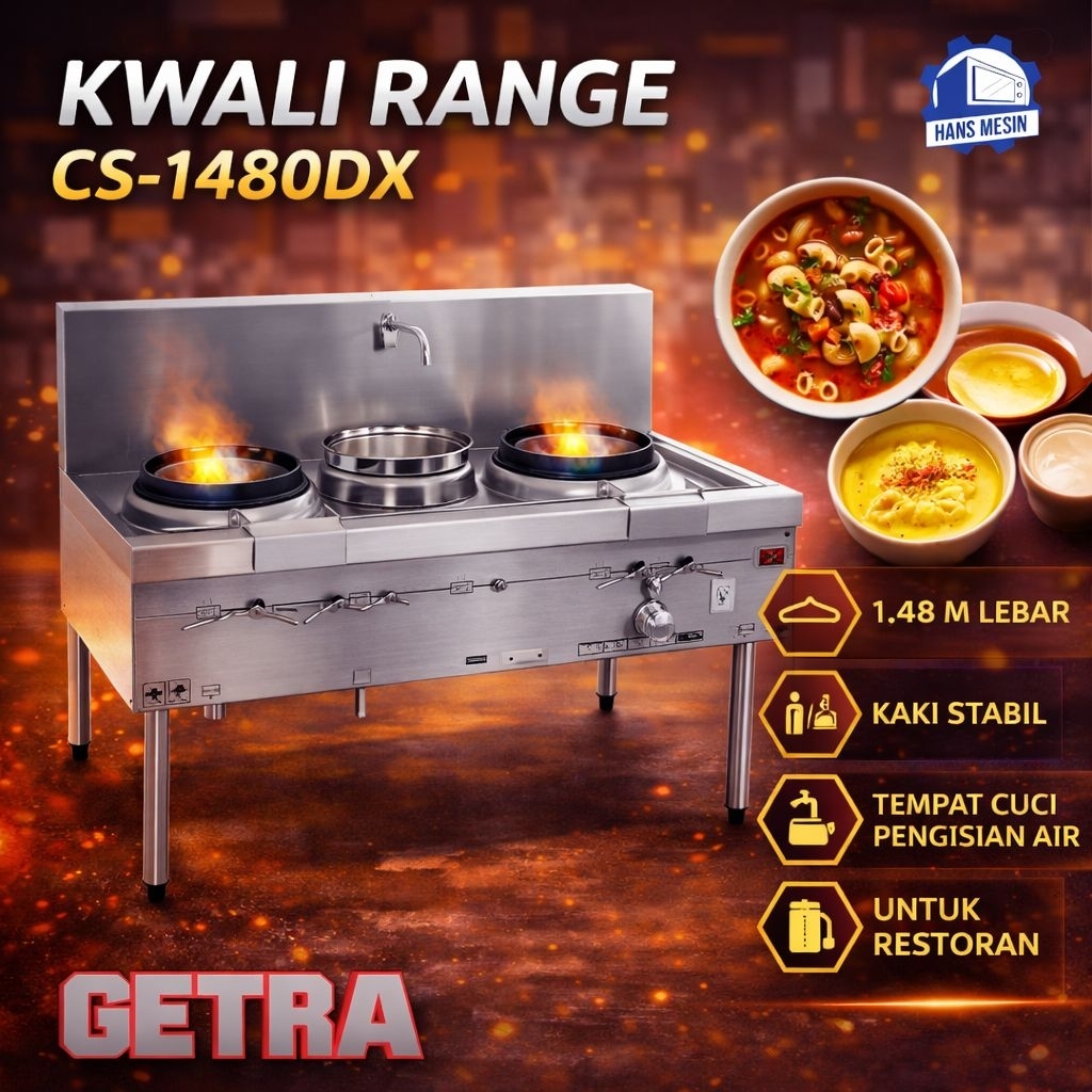 GAS KWALI RANGE 2 TUNGKU (GETRA) CS-1480DX / CS1480DX / CS 1480 DX