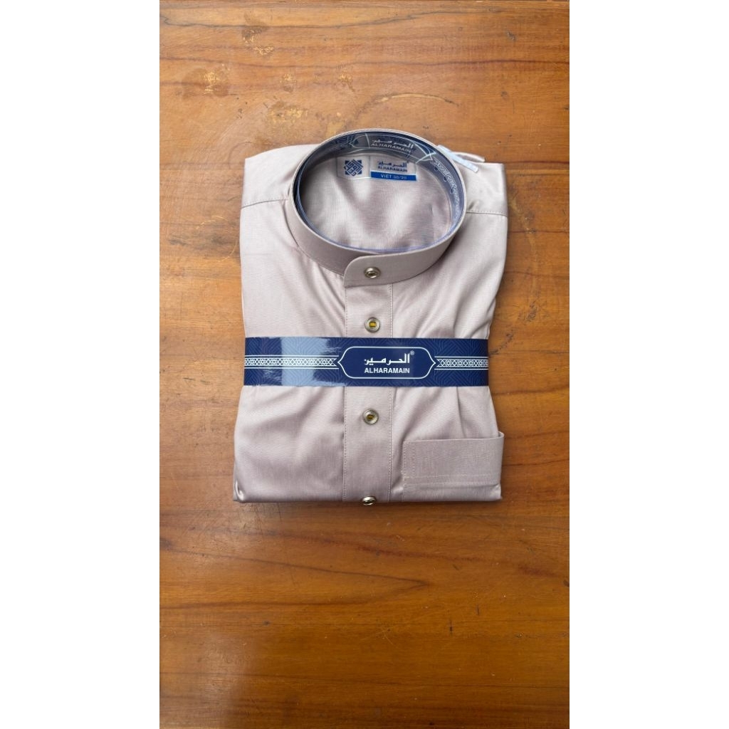 Jubah Al Haramain polyester premium non manset, kancing bulat
