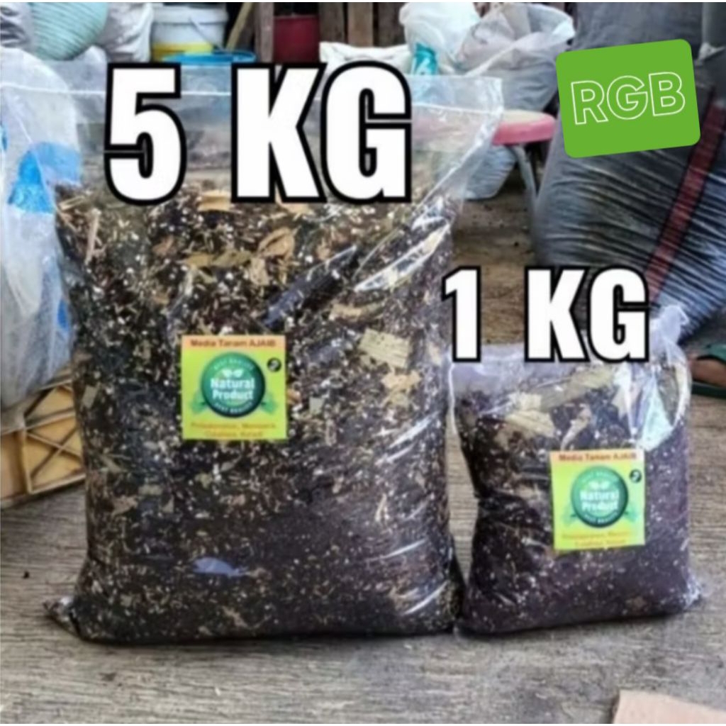 Media Tanam Ajaib 1 Kg dan 5 Kg, Metan Aglonema, Metan Varigata, Premium Pupuk Tanah Tanaman, Super 