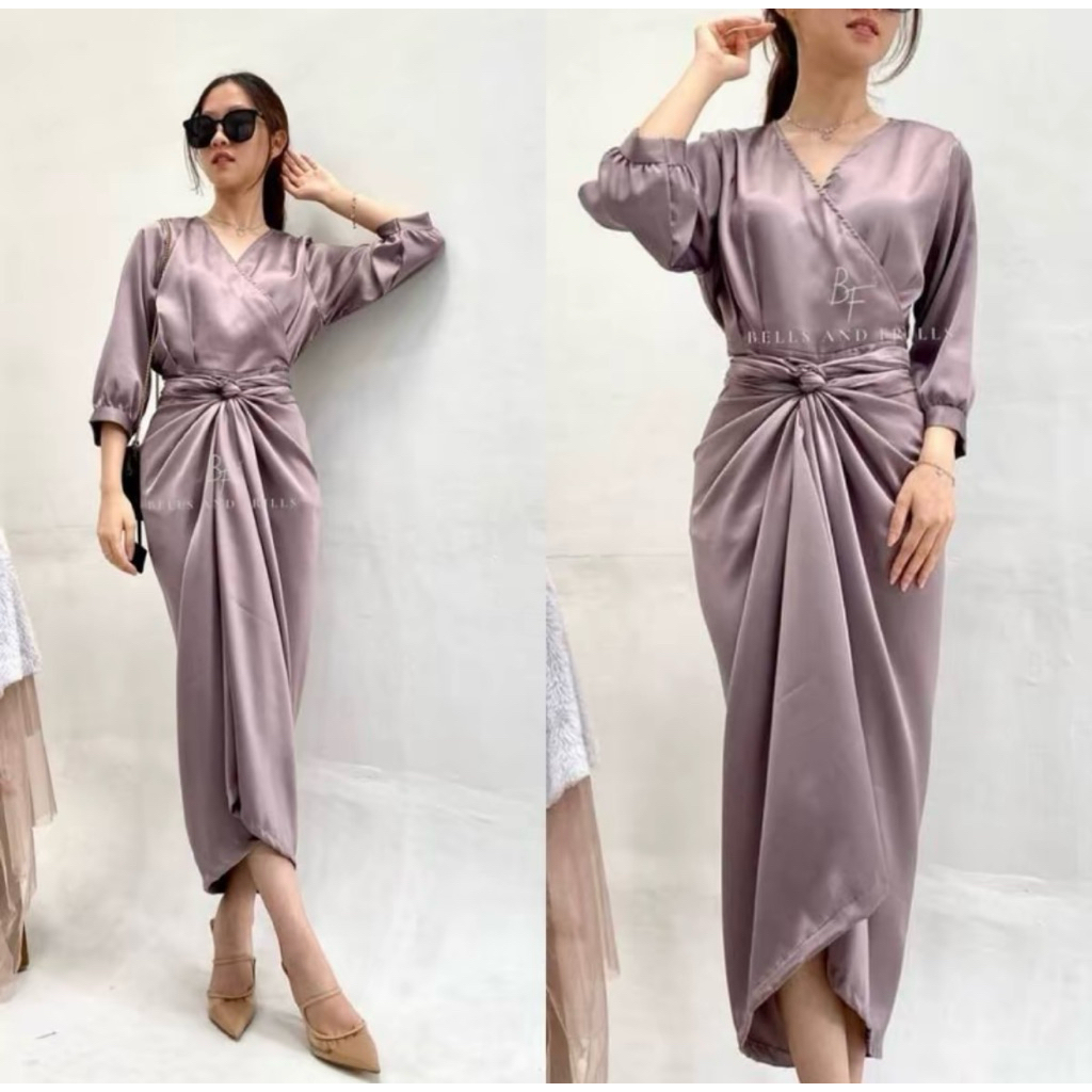 One set rok lilit bahan satin