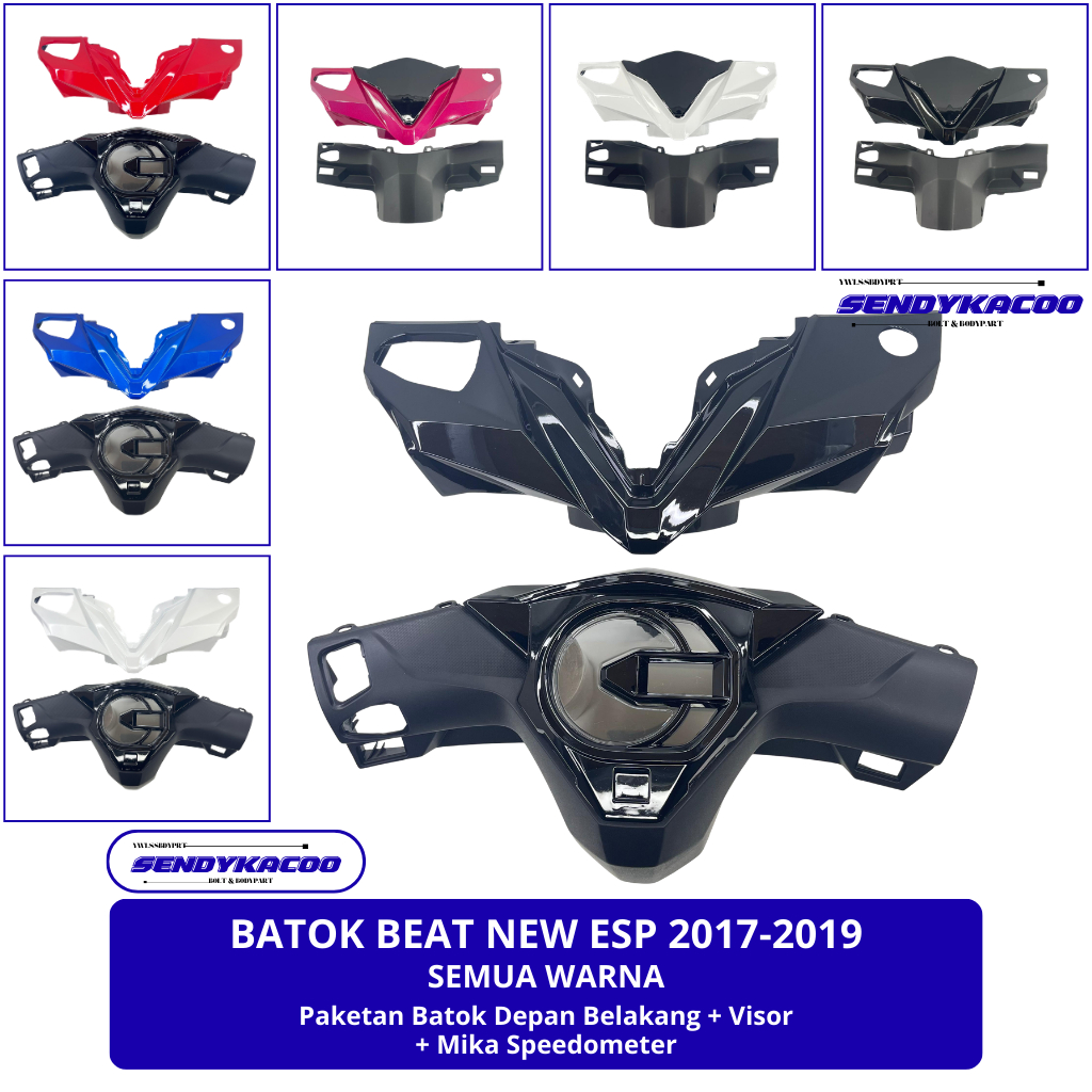 Batok Depan Belakang Beat Fi Esp 2016 2017 2018 2019 +  Visor Beat Fi Esp semua warna / Batok beat e