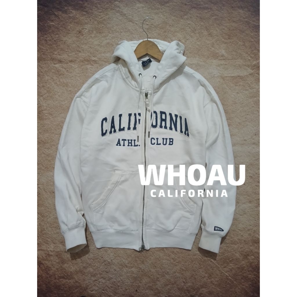 Hoodie keren WHOAU CALIFORNIA bahan tebal bekas pakai