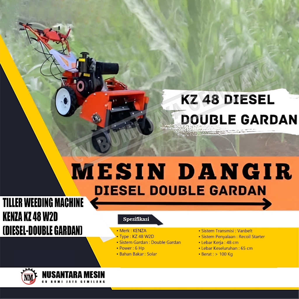 TILLER WEEDING MACHINE KENZA KZ 48 W2D (DIESEL-DOUBLE GARDAN)