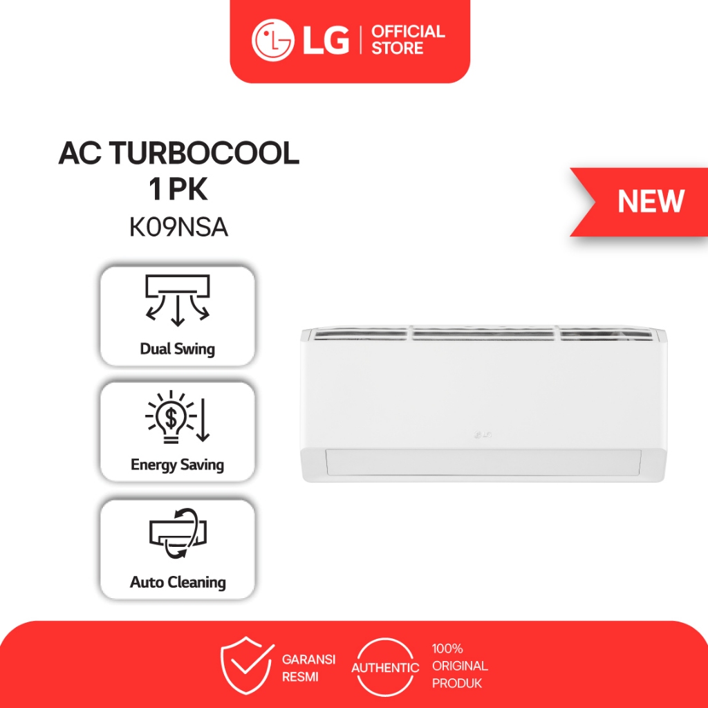LG Air Conditioner 1 PK New Terminator - Gold Fin - Auto Cleaning - Dual Swing - Energy Save  - Mode
