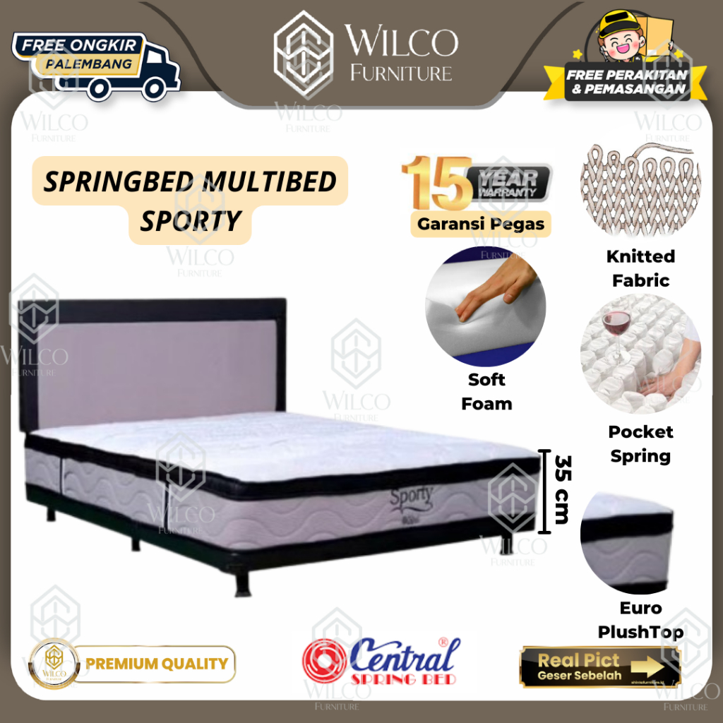Kasur Multibed Sporty Central Foam / Matras Springbed Orthopedic PLG - Fullset 120x200