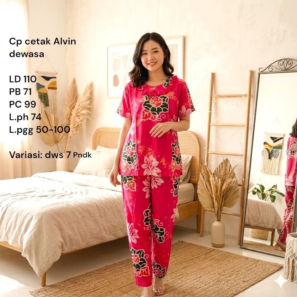 Setelan CP Cetak ABG, DEWASA Dan JUMBO Lengan 3/4 Dari Batik Alvin