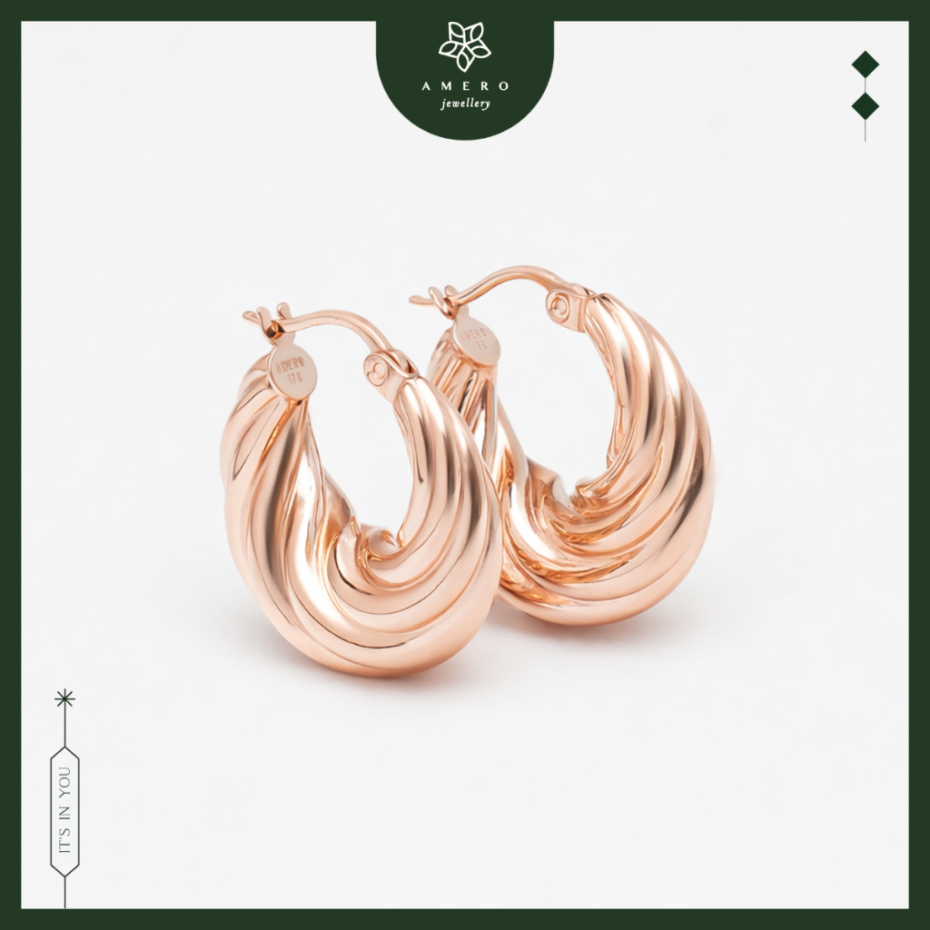 Anting Emas Rose Gold 17K Olegro OE-91 Amero Jewellery