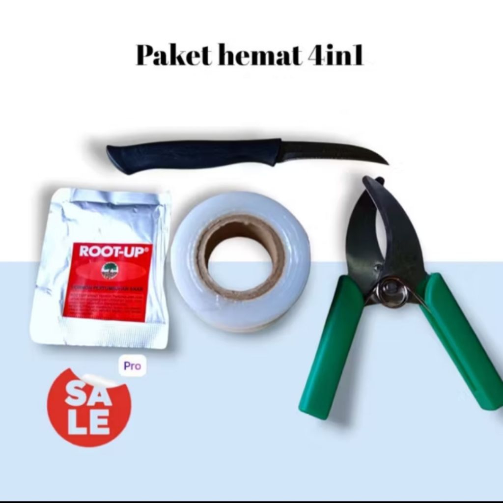 Paket set lengkap 4pcs gunting pruning Root-up plastik okulasi