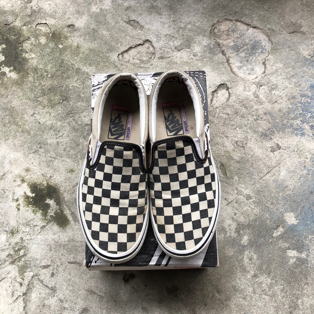 Vans Pro Skate / Skateboarding Checkerboard Slip On Pop Cush