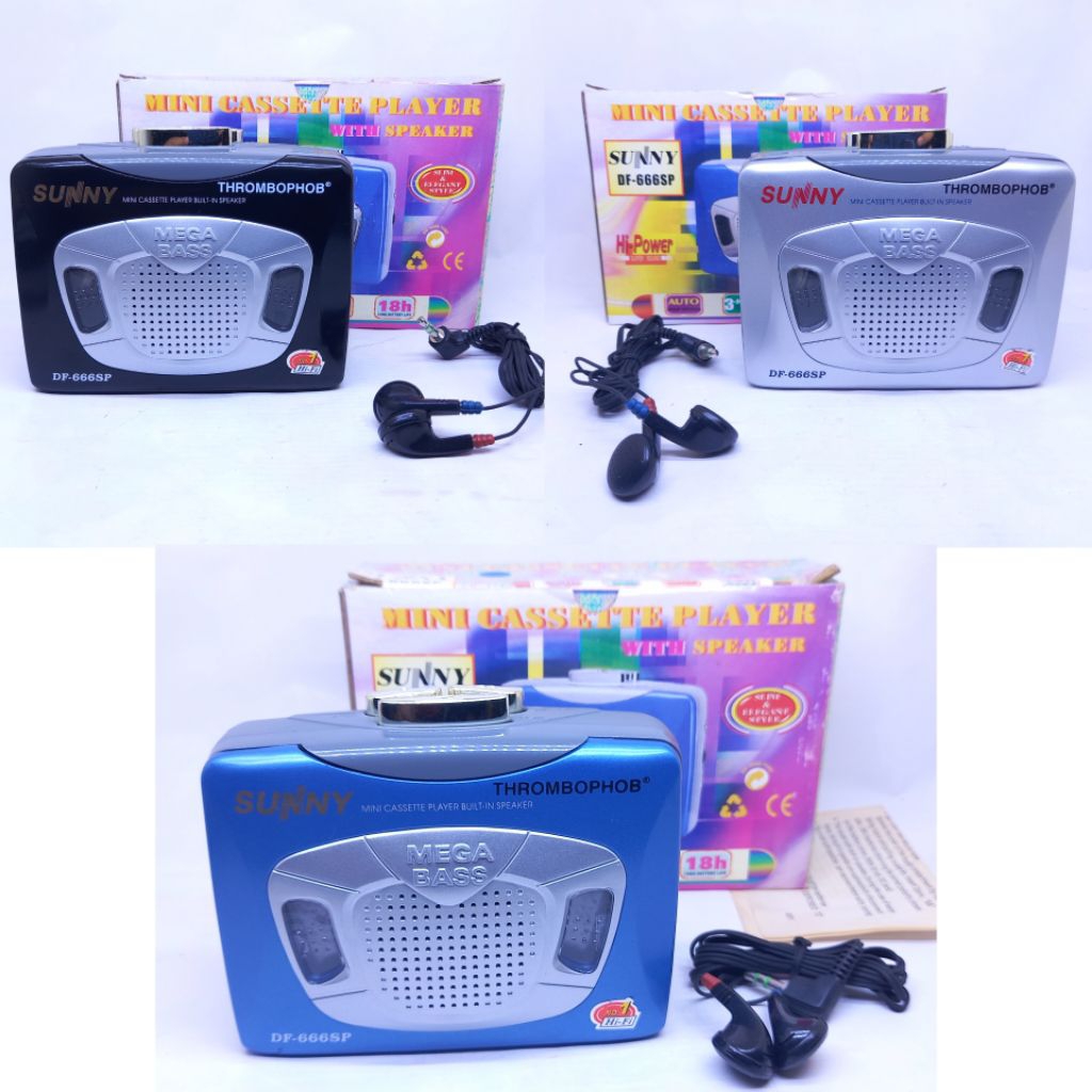 walkman Sunny tape player portable pemutar musik kaset pita