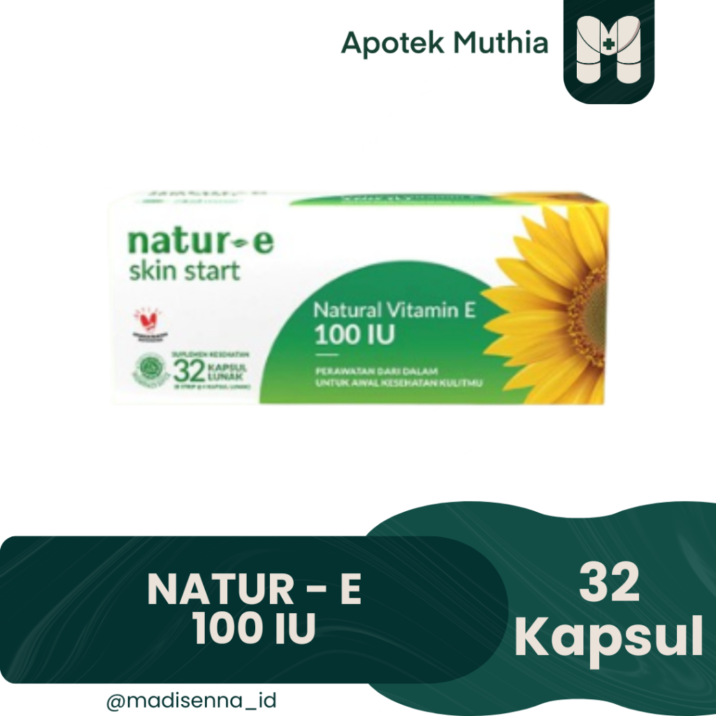 Natur-E Vitamin E  100 IU 16 Kapsul, dan  32 Kapsul  (Antioksidan, Regenerasi Kulit, Suplemen Kesubu