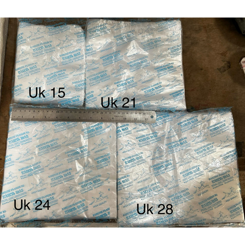 Plastik Bening / Kresek Bening Aneka Ukuran - Pack