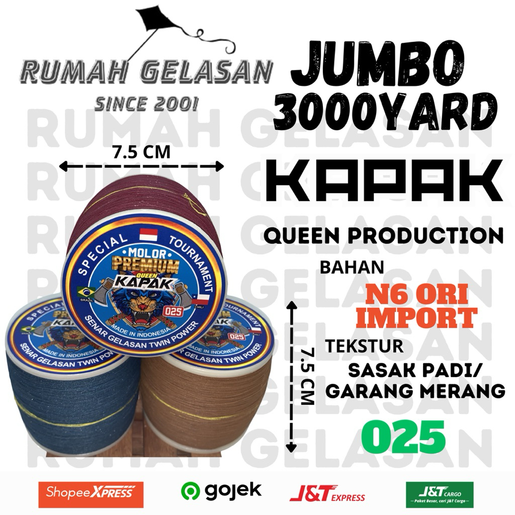 Gelasan Molor 025 KAPAK 3000Yard JUMBO - Double Silicon (Bahan dasar 023/025)