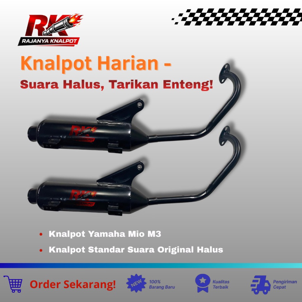 Knalpot Standar Harian, Knalpot Yamaha Mio M3, Suara Original Halus