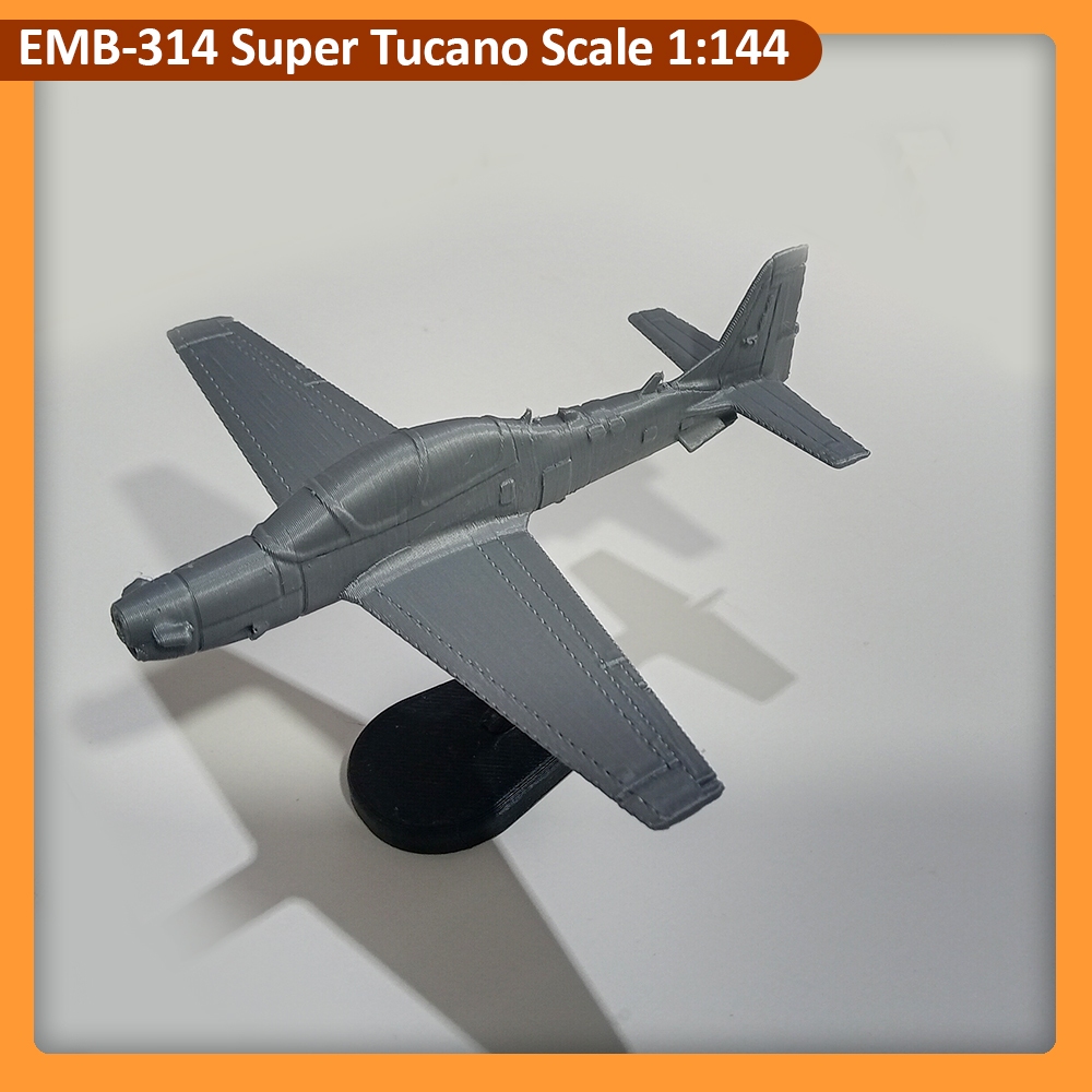 Miniatur Pesawat EMB-314 Super Tucano skala 144, 3D Pesawat Mainan Pajangan Embraer Super Tucano