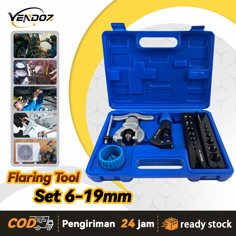 VENDOZ Flaring Tool Set 6-19mm Single Flare Tool Alat Manual VFT 808 Tipe Eksentrik bagus Artio
