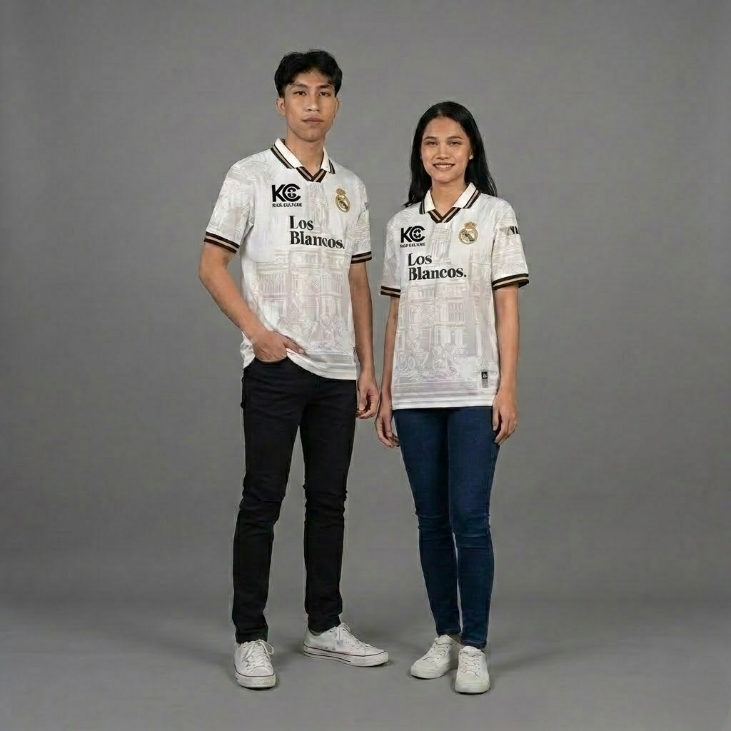 Polo Jersey Real Madrid Los Blancos Fantasy Concept Supporter Version Baju Bola Pria Putih Casual Sp