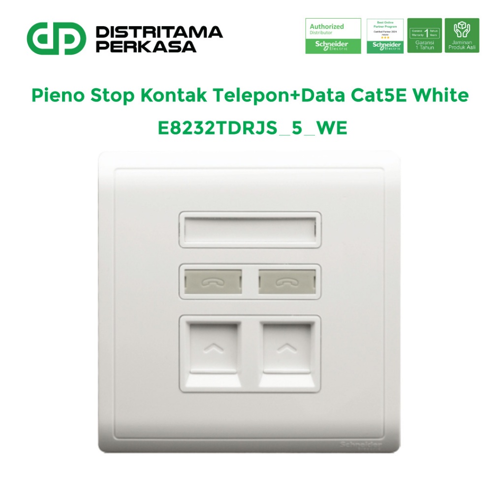 Schneider Pieno Stop Kontak Telepon+Data White - E8232TDRJS_5