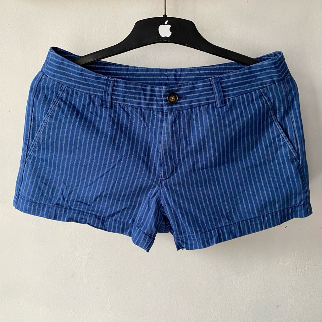 Preloved Celana pendek chino Uniqlo Biru tua Sz L women Detail ukuran di deskripsi