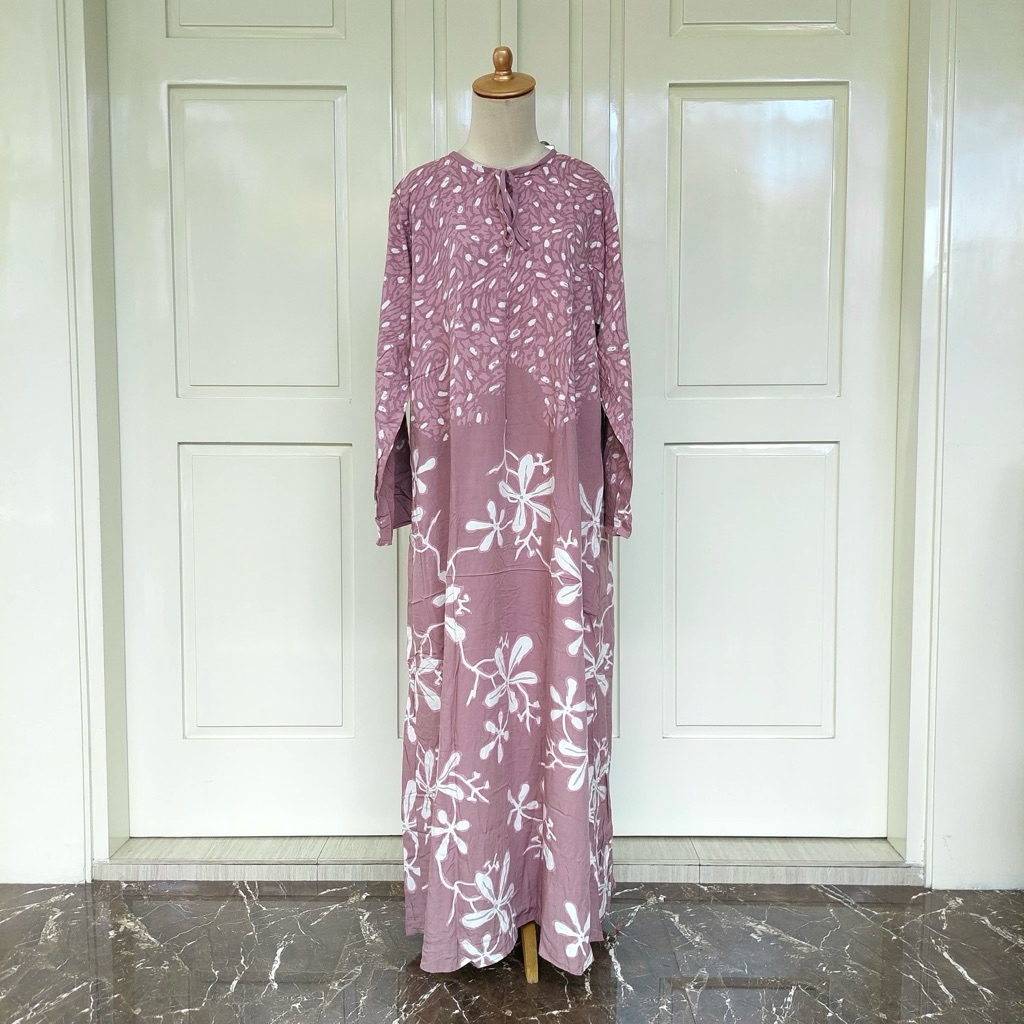 (Daster Luza) Longdress Resleting dan Kancing Busui Friendly by Batik Luza Pekalongan
