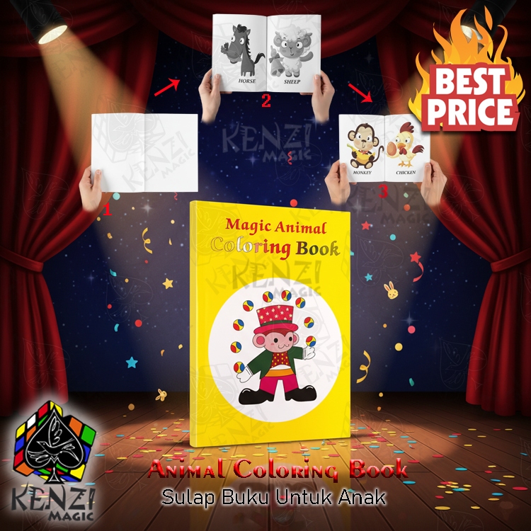 Alat Sulap Magic Animal Coloring book Sulap Buku Warna Ajaib
