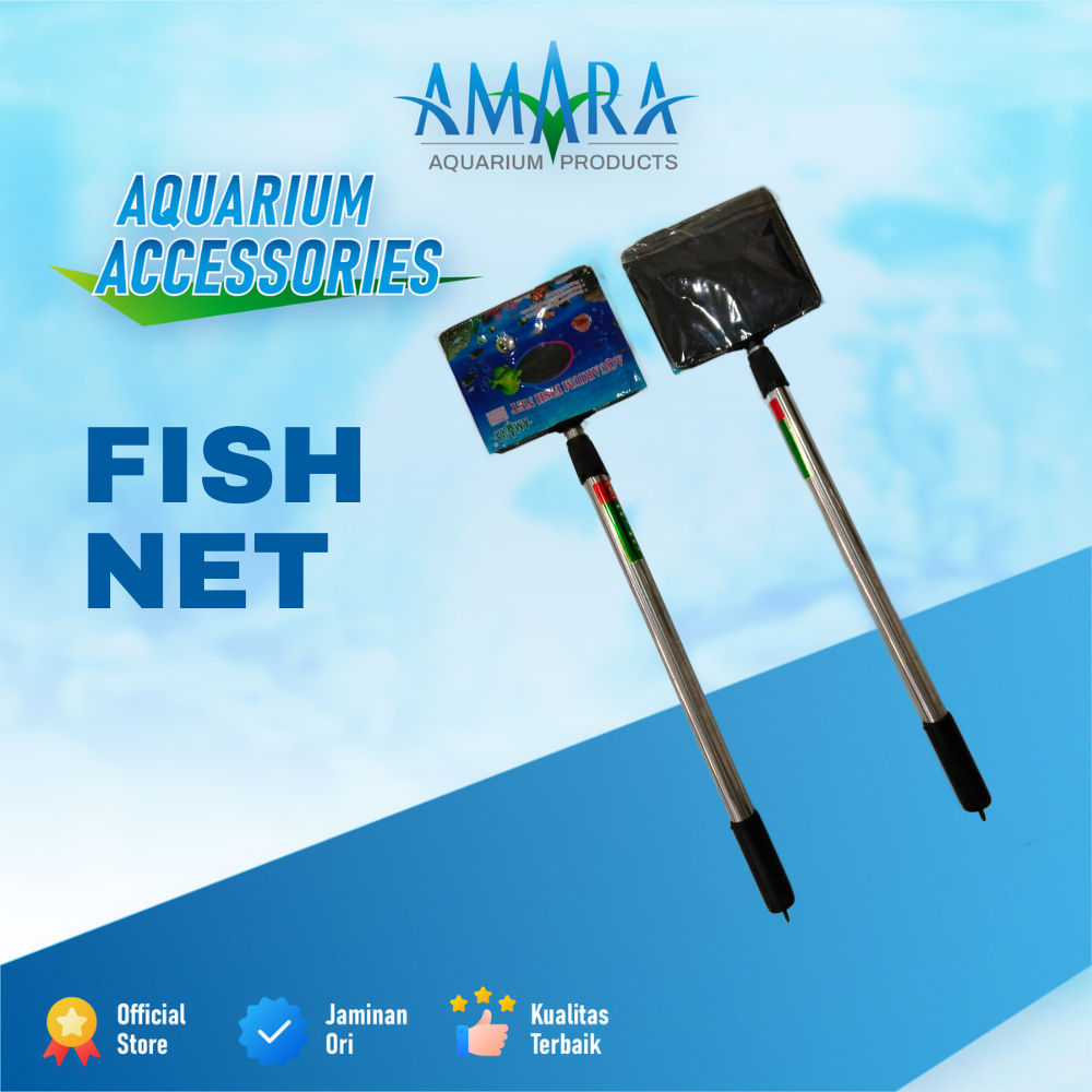 AMARA Tanggok Koi 8inch (20cm) / Serokan Ikan Gagang Alumunium / Jaring Ikan Akuarium Ukuran Besar