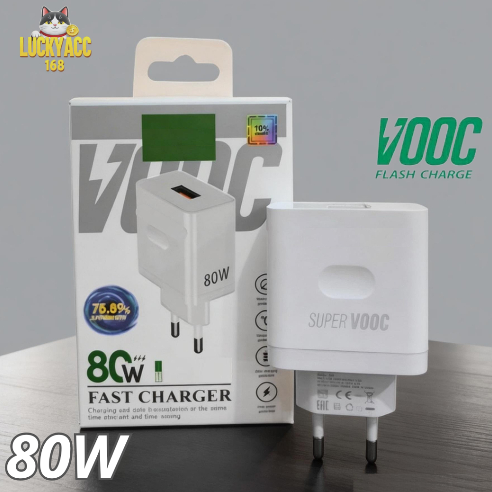 Adaptor Batok 80W Opoo SUPERVOOC 80 Watt Kepala Charge Opoo Support Fast Charging Ori