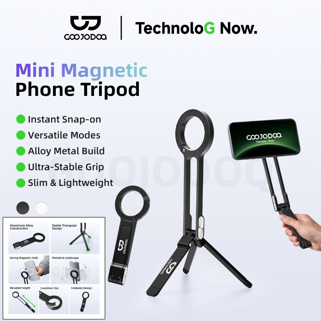 GOOJODOQ Magnetic Phone Stand Foldable and Portable Stable Triangle Structure Four Usage Modes