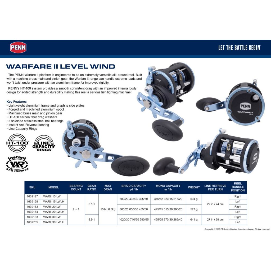 Reel PENN OH Warfare 15/20 GEN I & GEN II Hanlde Kiri