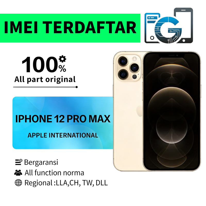 Beacukai IPHONE 12 PRO MAX Second Normal 128GB 256GB 512GB Inter  Good Condition No Simlock