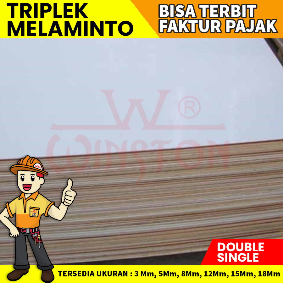 TRIPLEK / MULTIPLEK / PLYWOOD Melamin Melaminto Dop 1 muka 6mm,9mm,12mm,15mm,18 mm 1muka  Single Fac