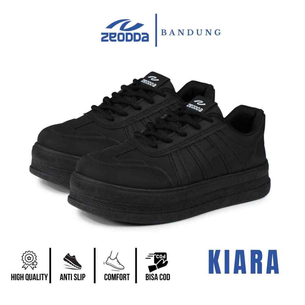 Zeodda Kiara Sepatu Sneakers Kasual Bertali Kulit Sintetis Casual 1092