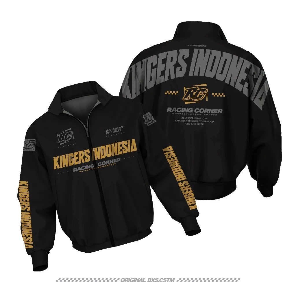 Jaket Motor RX KING Full Printing KINGERS INDONESIA Untuk Touring Riding Sunmori Yamaha RXKing