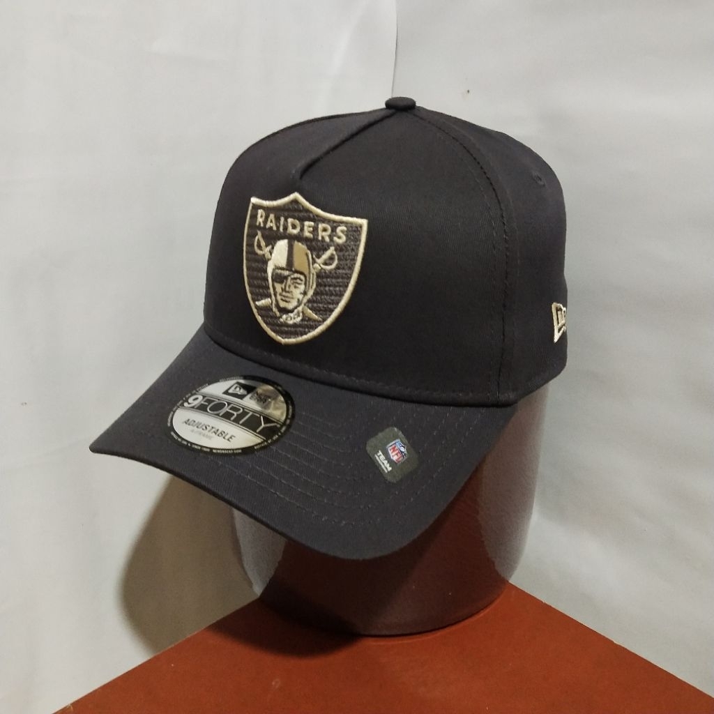 Topi New Era Original 100% 9Forty A-Frame NFL LV Raiders Earth Tone Graphite Grey New