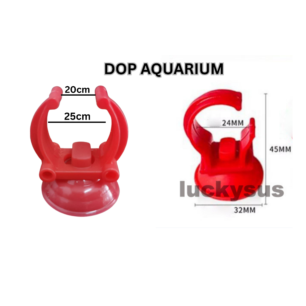 Klip Lampu Aquarium Suction Cup Dop Selang Aerator Pipa T5 T8 LED Holder Bracket Penjepit Lampu Akua