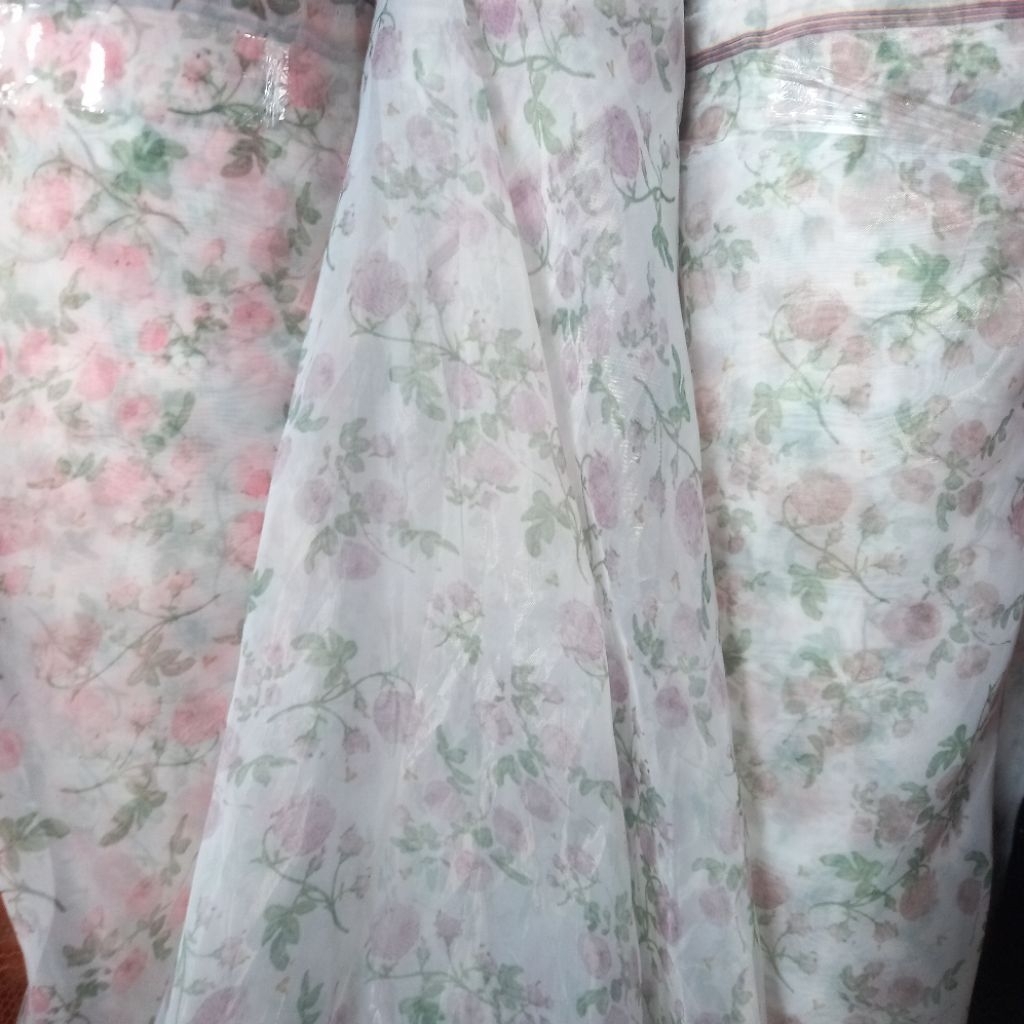 1/2 meter Kain Organza | Bahan Organza | Kain Meteran | Organza Motif | Bahan Import