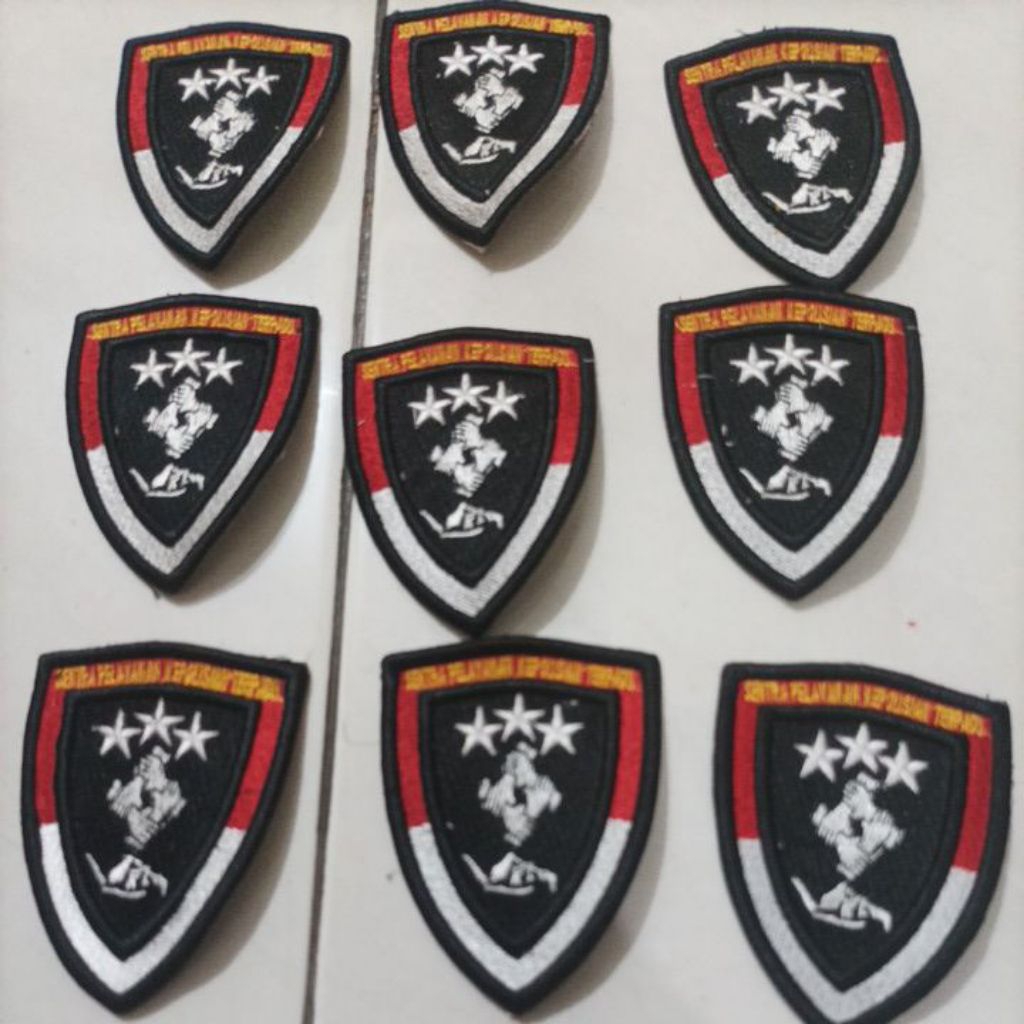 bordir timbul logo SPKT POLRI