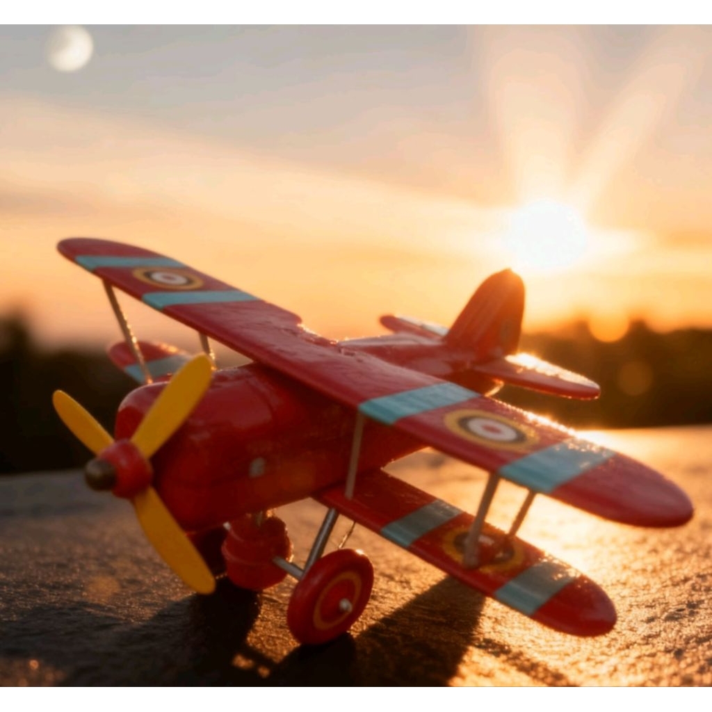 tin toys vintage pesawat Biplane Fighter