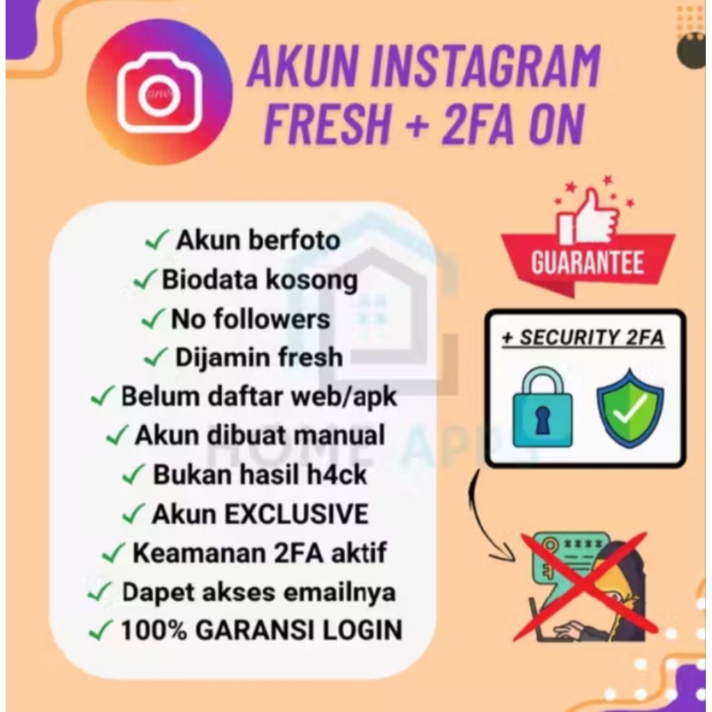 Akun Instagram Polos 2FA Aktif - Siap Pakai, Bergaransi, Tidak Ada Daftar Teman