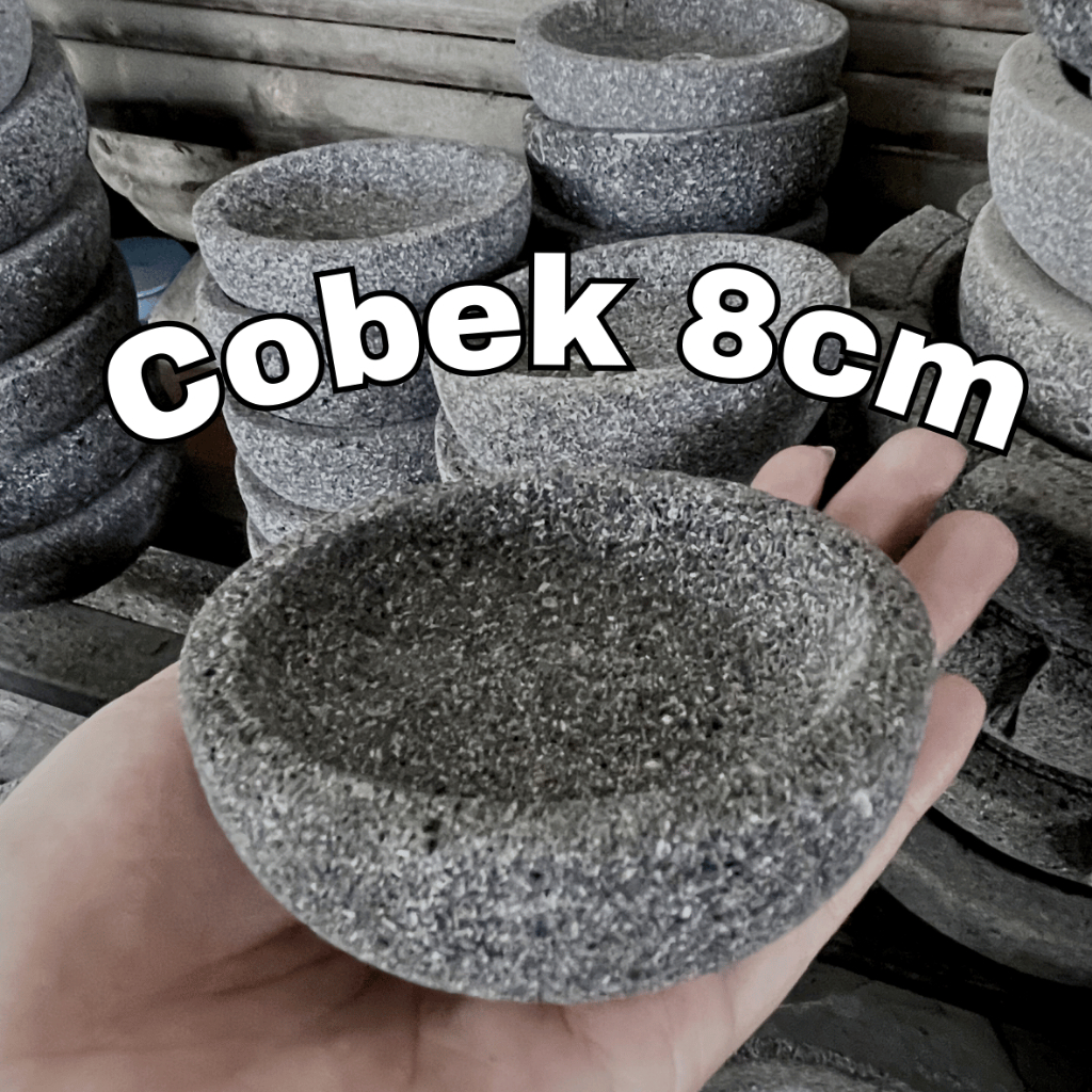 Cobek Batu 8cm Asli Merapi | Cobek Kecil Sambal | Cobek Mini Anti Jamur Anti Lembab
