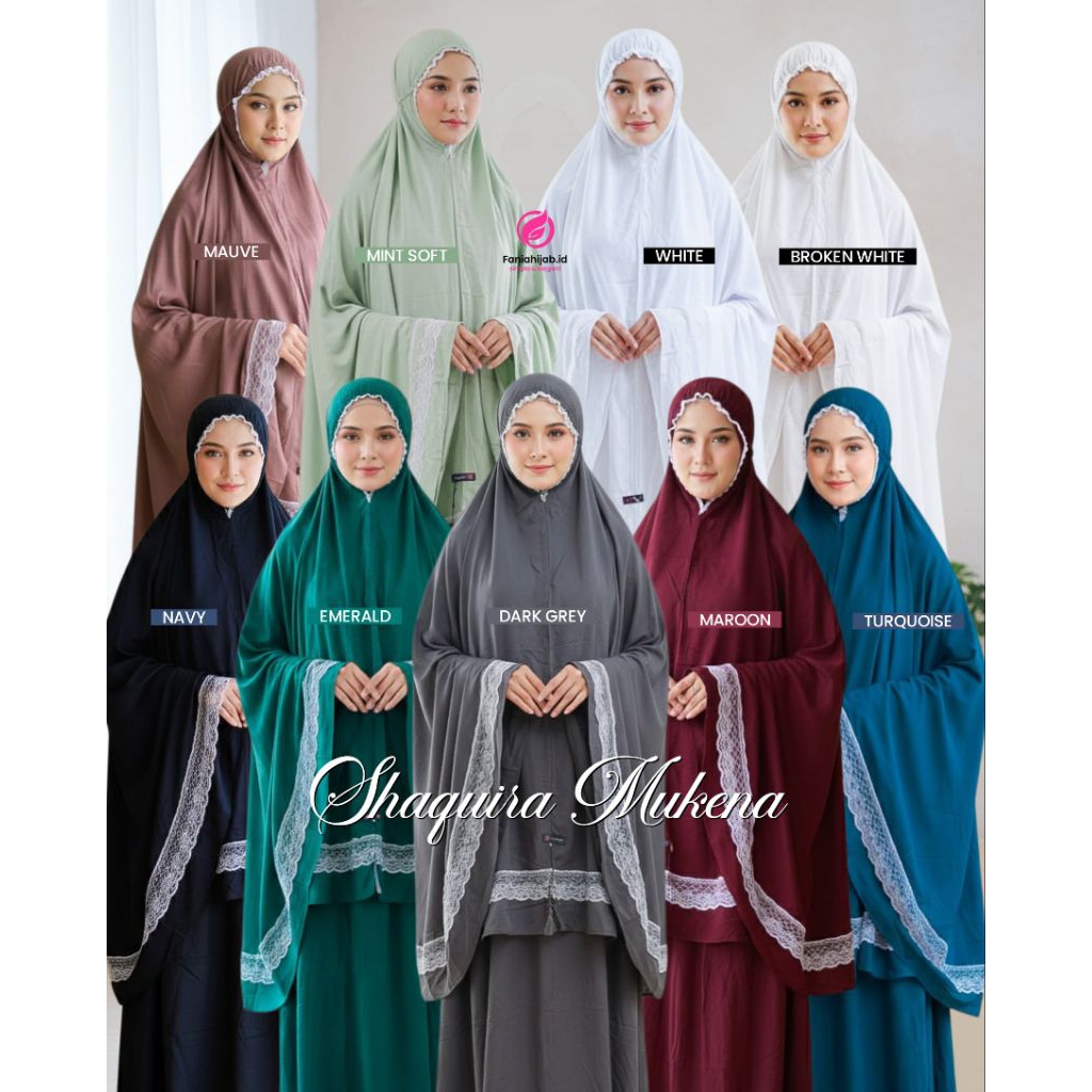 Mukena Shaquira By Faniahijab - Mukena dewasa bahan Rayon twill