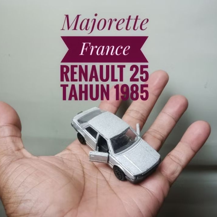 Majorette Renault 25 Made in France 1985 - Loose, tidak mulus, kaca belakang kena bakar