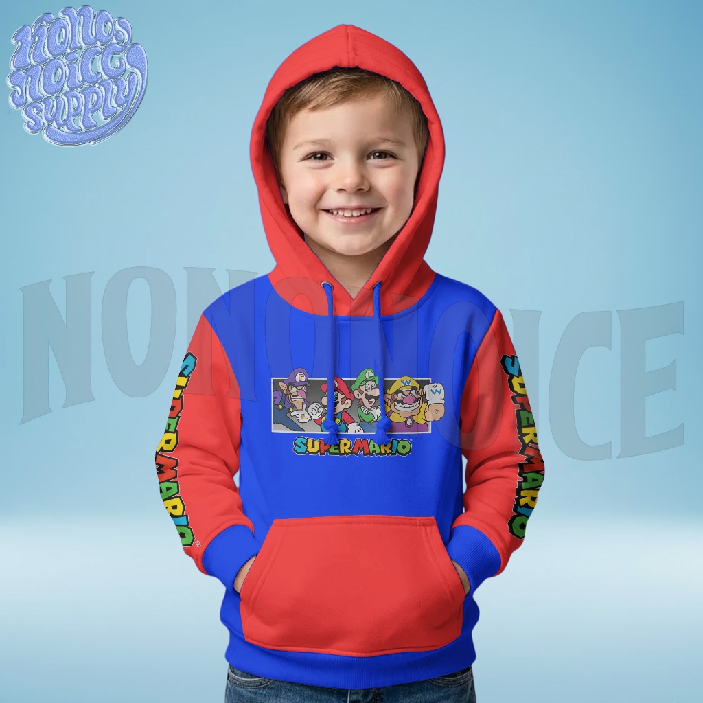 Jaket Hoodie Anak Super Mario Terbaru / Hoodie Sweater Anak Mario Bross Super Mario