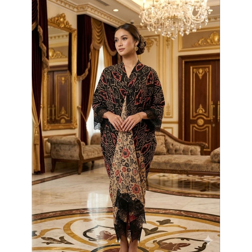 BATIK KAFTAN RENDA LEBARAN VISCOSE PREMIUM