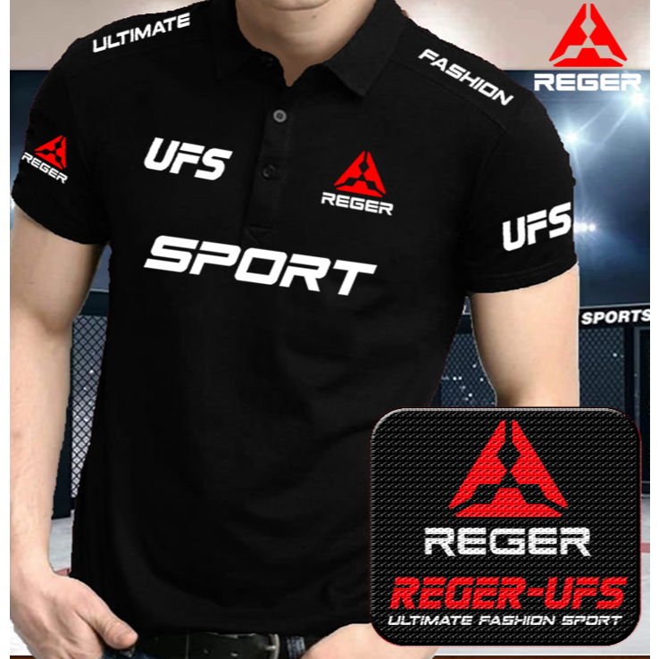 BAJU POLO REGER UFS  SPORT LURUS WHITE  Männer T-hentaii Shirts Rundhals t Hentaii Hemd/ Baju Kaos L