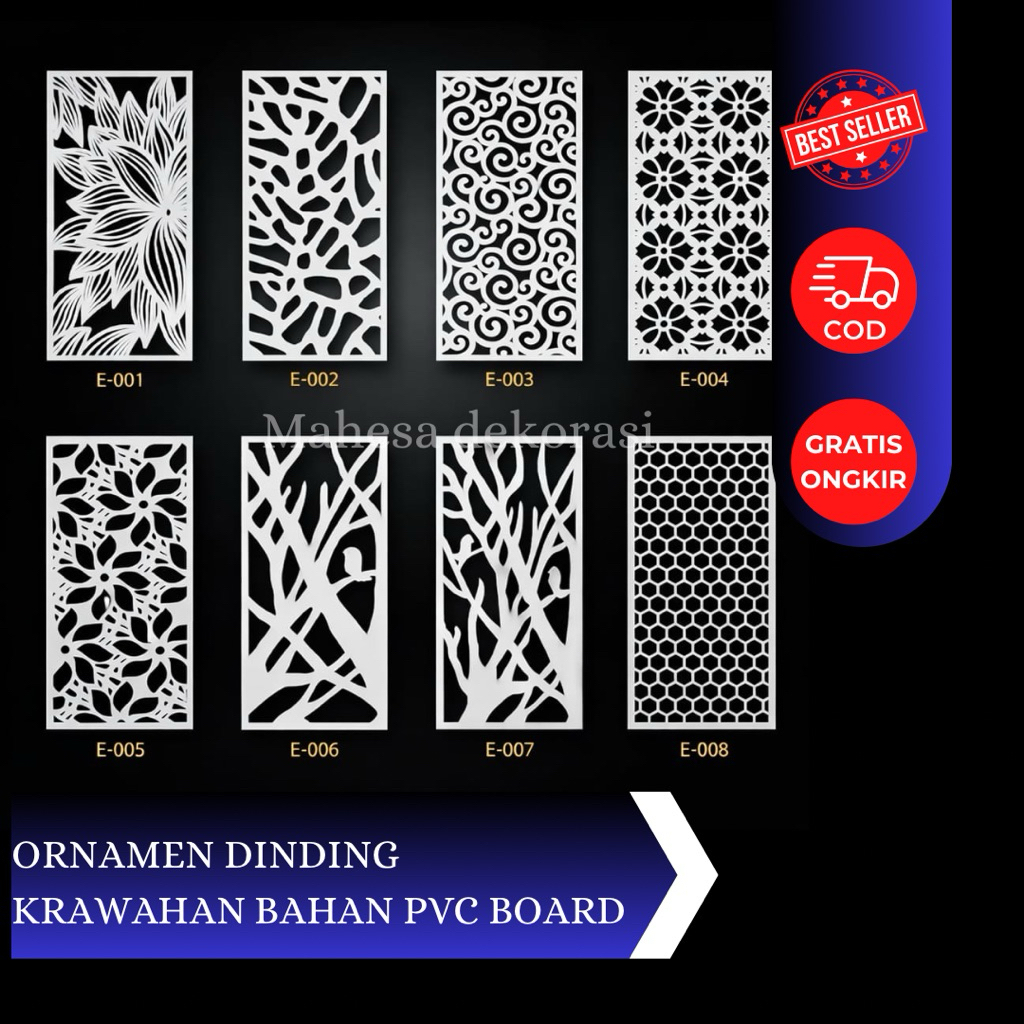 KRAWANGAN PVC BOARD / ORNAMEN PVC BOARD uk 40x80 bahan 3mm