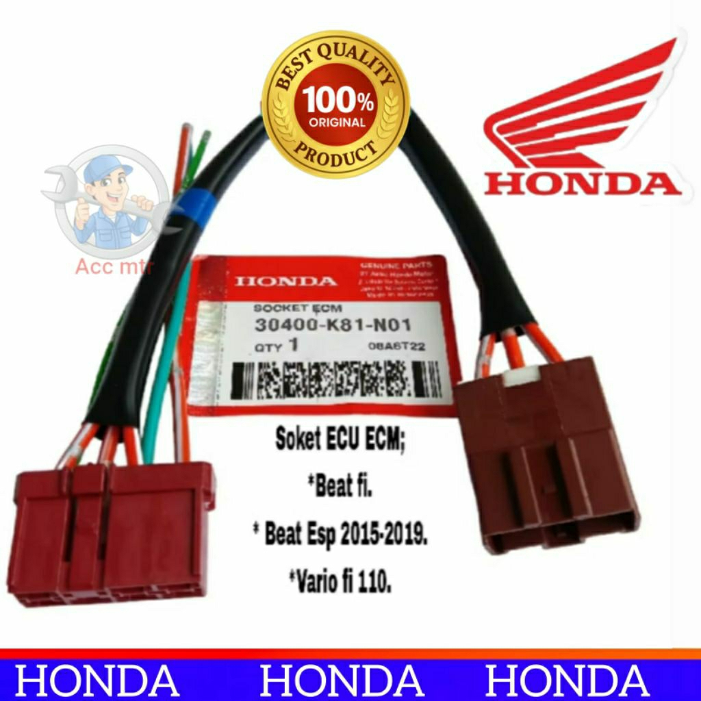 soket ecu ecm beat fi-vario fi 110-beat esp-beat pop-beat street 2015-2018(30400-k81-N00)