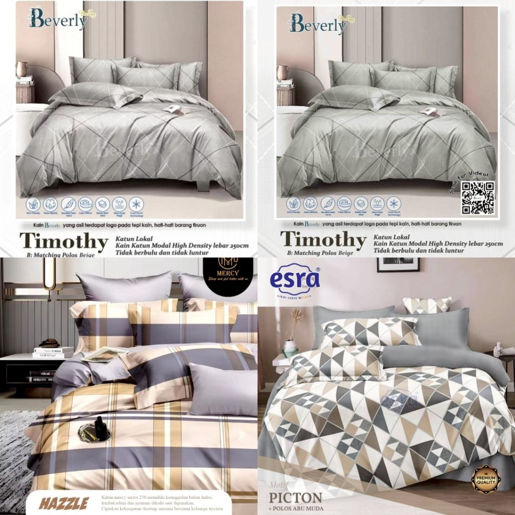 BEDCOVER + SPREI KATUN LOKAL ESRA MOTIF ABSTRAK